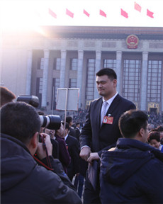 參加全國(guó)政協(xié)開(kāi)幕式的委員姚明