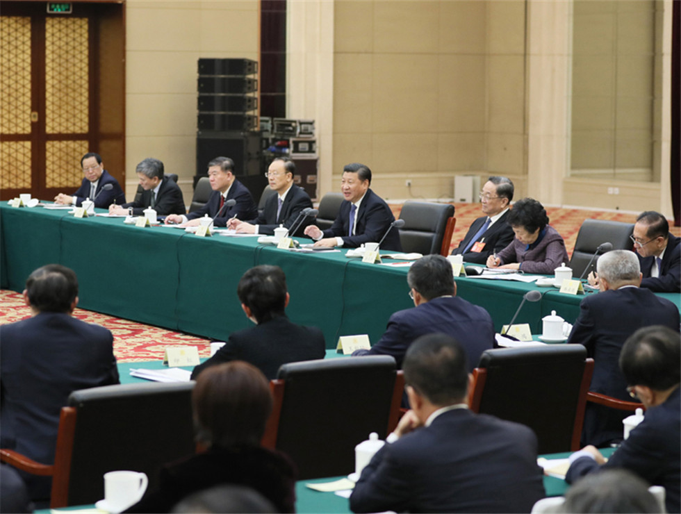 習(xí)近平看望參加政協(xié)會(huì)議的民進(jìn)農(nóng)工黨九三學(xué)社委員