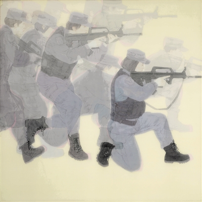 　中國(guó)畫《女兵》，作者李金朵、詹清雨。