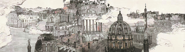 帕拉蒂尼山下的羅馬(中國畫) 方 向 作