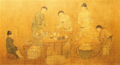 宋代《春宴圖》（局部），故宮博物院藏。 　　杜建坡攝