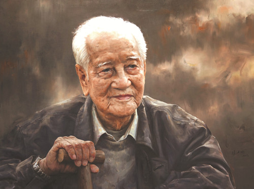 黃旭華—想起母親的牽掛(油畫) 馮少協(xié) 作