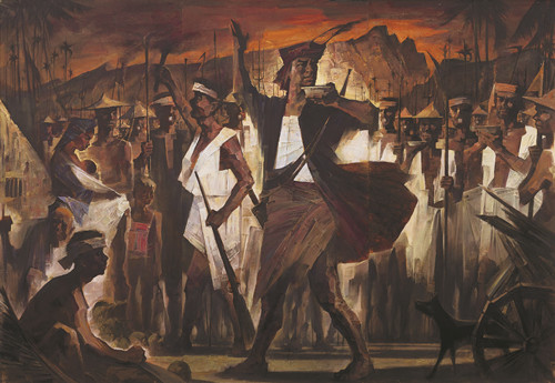 《白沙起義——黎族領(lǐng)袖王國(guó)興》(油畫)符祥康 黃亞虹 陳 華 作