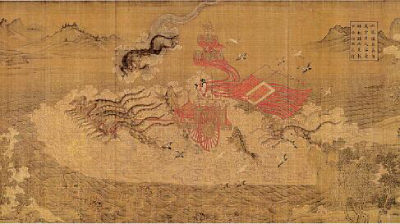 洛神賦圖（局部） 原作為東晉畫家顧愷之所繪，后有多個臨摹本，本圖應(yīng)為宋代畫家所繪。