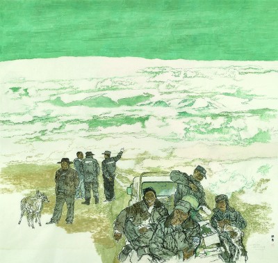 我們在可可西里——索南達(dá)杰保護(hù)站(中國畫) 趙奇