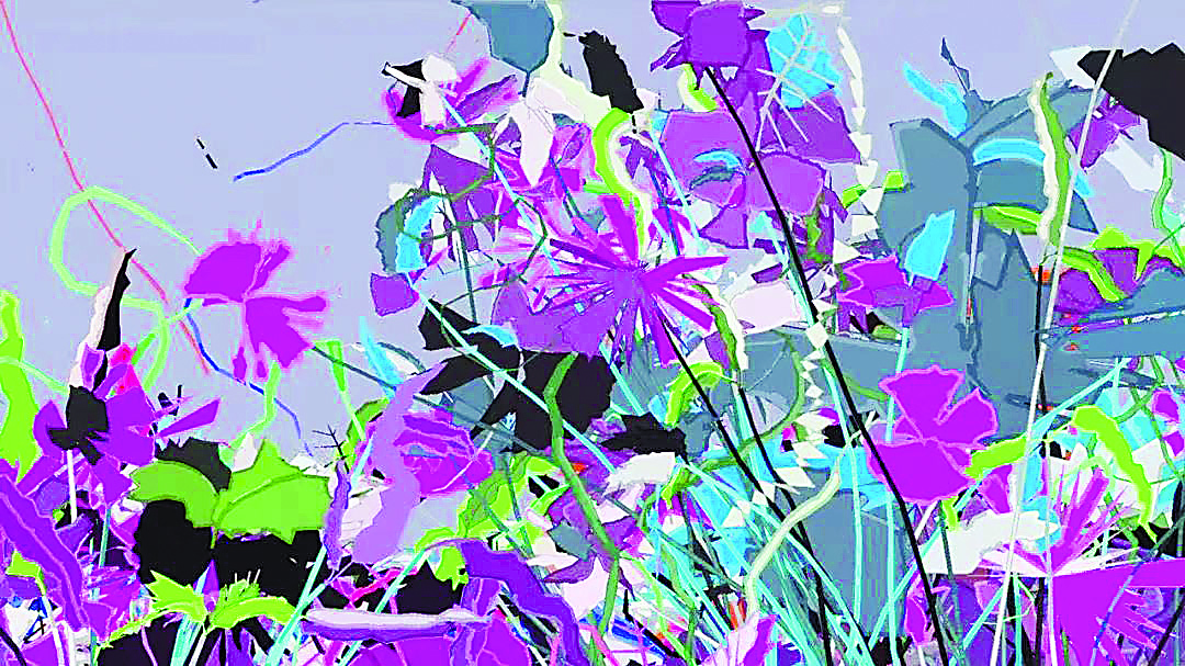 哈羅德·科恩的“AARON”繪制的《亞倫-希洪》（AARON-Gijon)，2007年，惠特尼美國藝術(shù)博物館