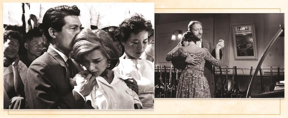 第二十六屆上海國際電影節(jié)“向大師致敬”單元集中展映兩部由杜拉斯編劇的影片。左圖為《廣島之戀》劇照，上圖為《長別離》劇照。