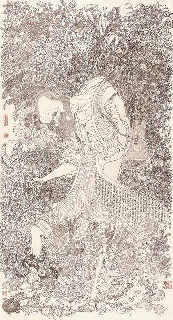 李時(shí)珍先生隨想（中國(guó)畫）　黃永玉