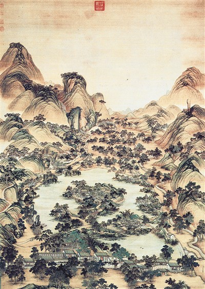 清代冷枚繪避暑山莊圖。 　　本文圖片均由承德避暑山莊博物院提供