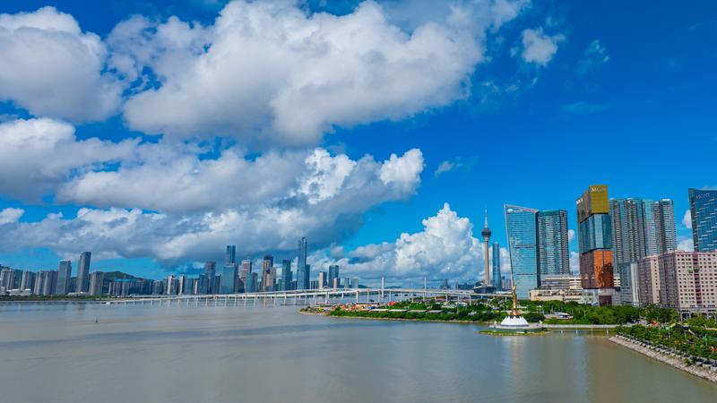 圖為2024年7月6日拍攝的澳門風光（無人機照片）。 新華社發(fā) 張金加/攝