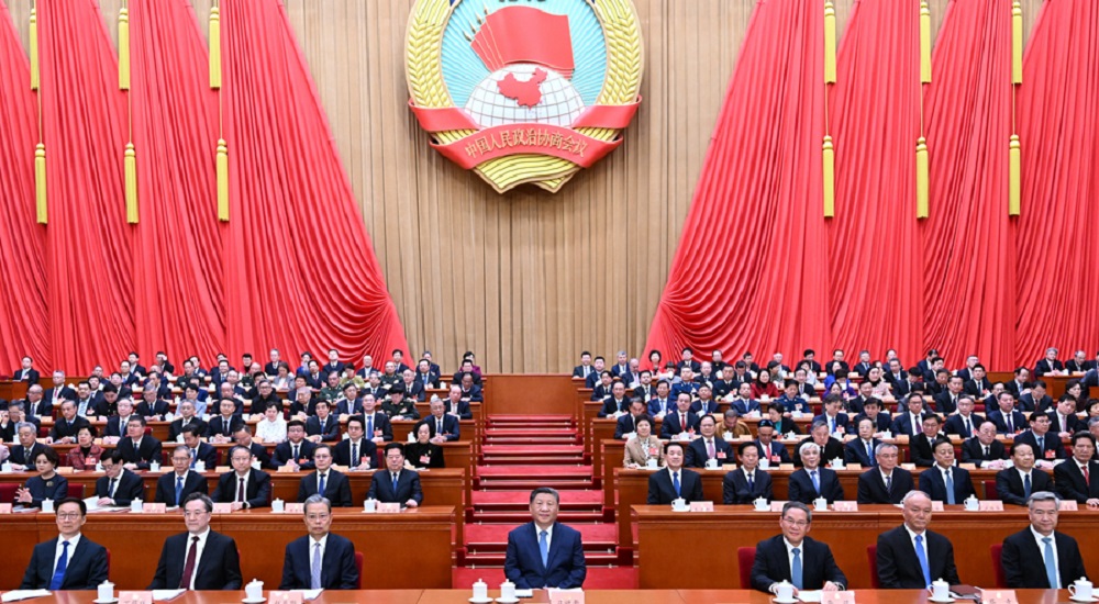 3月4日下午，中國人民政治協(xié)商會議第十四屆全國委員會第三次會議在北京人民大會堂開幕