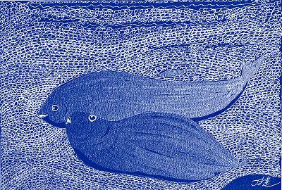 丁捷《時間投下的誘餌》畫作，南京出版社