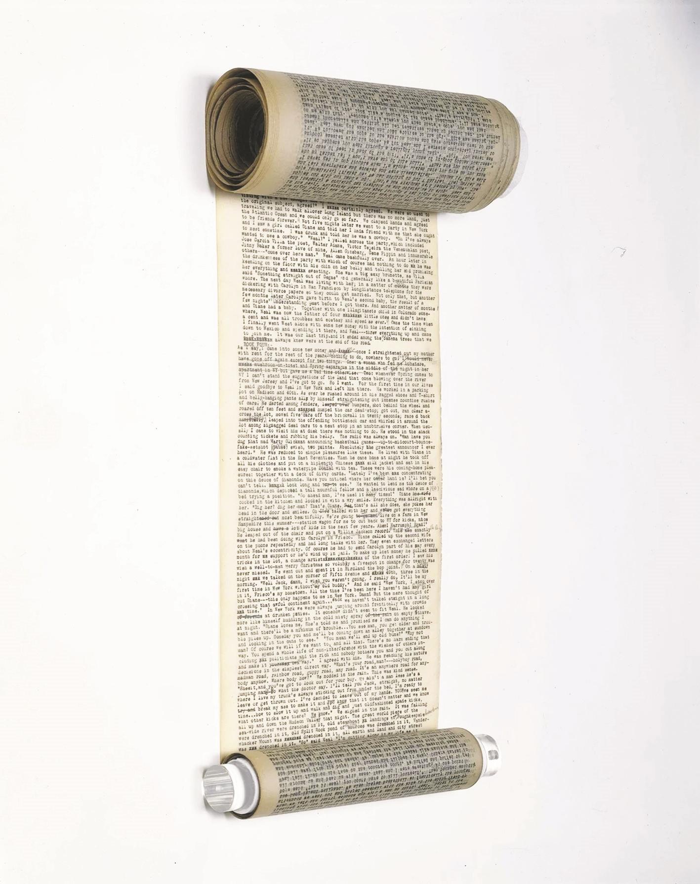 凱魯亞克名作《在路上》的原始卷軸打字稿