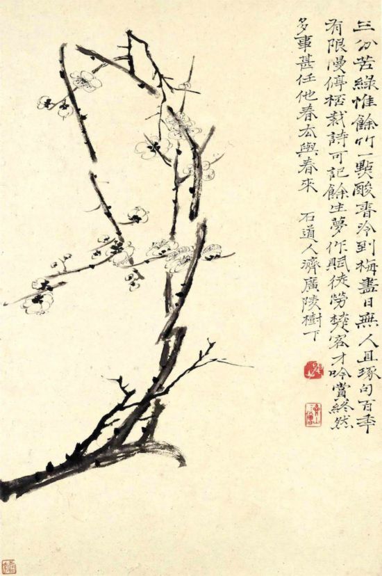 清 石濤 細筆《花卉冊墨梅》