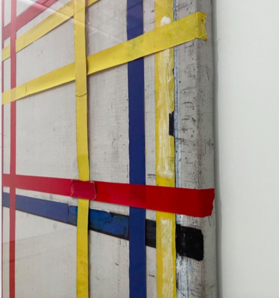 蒙德里安，《紐約城一號》（側(cè)面局部），1941年，布面油畫和紙