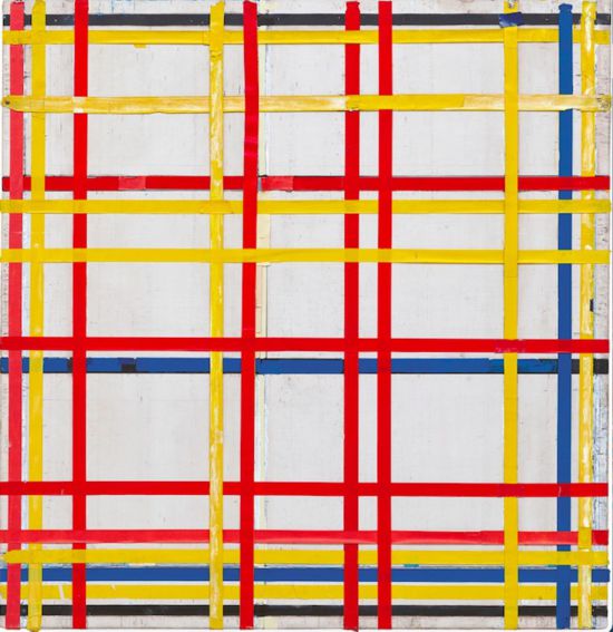 蒙德里安，《紐約城一號》，1941年，布面油畫和紙，德國杜塞道夫美術(shù)館藏（貝耶勒基金會展品）